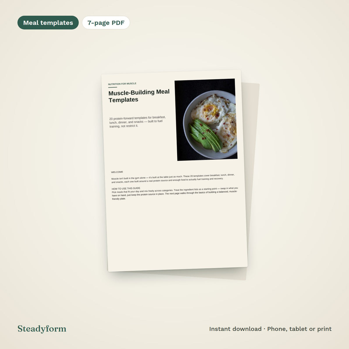 Muscle-Building Meal Templates PDF